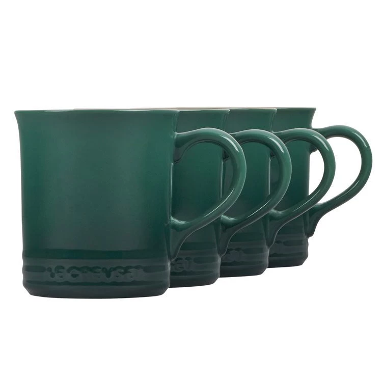 Le Creuset 14 Oz Stoneware Mugs Set Of 4 - Artichaut - Image 2