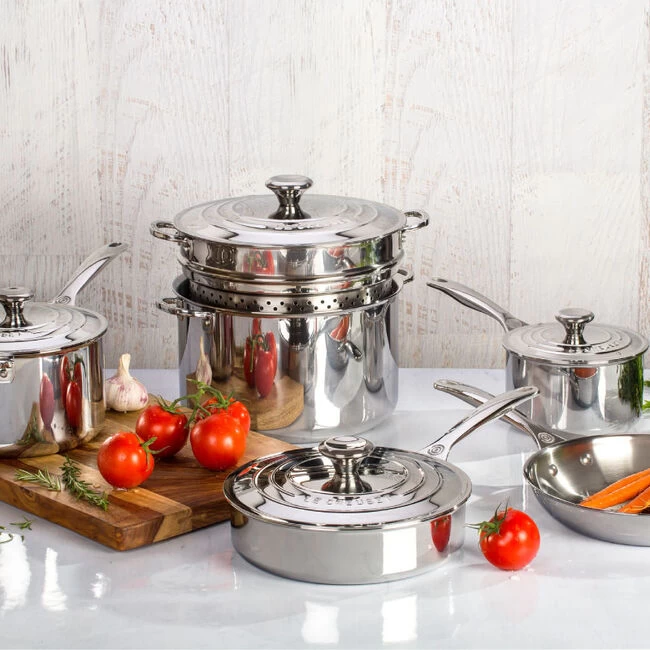 Le Creuset Signature Stainless Steel 10-Piece Cookware Set - Image 3