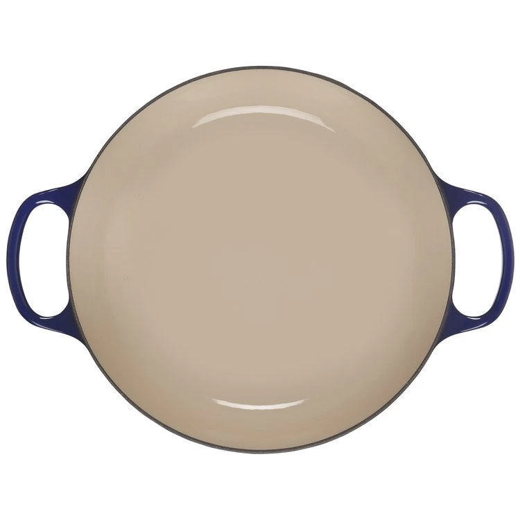 Le Creuset Olive Branch Collection 5-Quart Cast Iron Braiser With Embossed Lid And Stainless Steel Knob - Indigo - Image 4