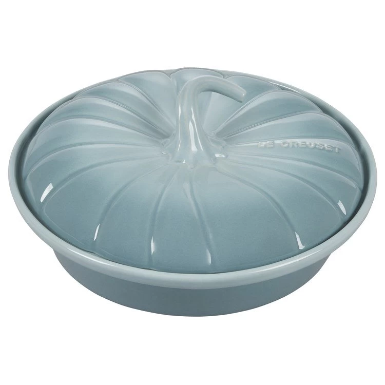 Le Creuset 9" Pumpkin Stoneware Casserole Dish With Lid - Sea Salt