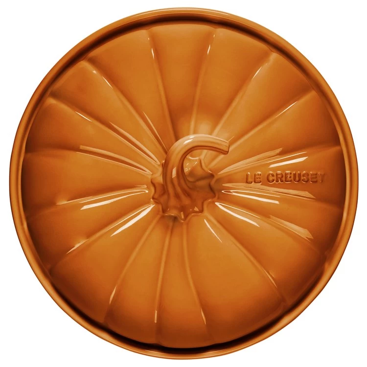 Le Creuset 9" Pumpkin Stoneware Casserole Dish With Lid - Persimmon - Image 3
