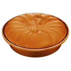 Le Creuset 9" Pumpkin Stoneware Casserole Dish With Lid - Persimmon