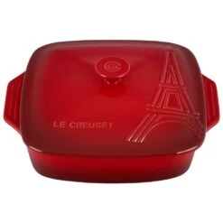 Le Creuset Eiffel Tower Collection Signature 2.75-Quart [9.5"] Covered Square Casserole - Cerise