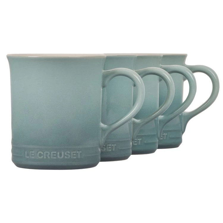 Le Creuset 15 Oz Stoneware Mugs Set Of 4 - Sea Salt - Image 2