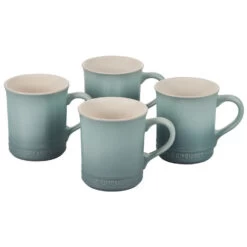 Le Creuset 15 Oz Stoneware Mugs Set Of 4 - Sea Salt