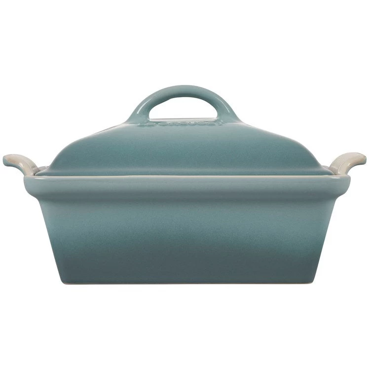 Le Creuset Heritage 2.5-Quart Stoneware Covered Square Casserole - Sea Salt - Image 2
