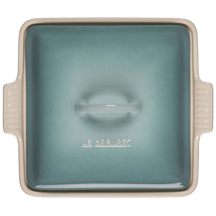 Le Creuset Heritage 2.5-Quart Stoneware Covered Square Casserole - Sea Salt - Image 3