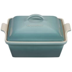 Le Creuset Heritage 2.5-Quart Stoneware Covered Square Casserole - Sea Salt