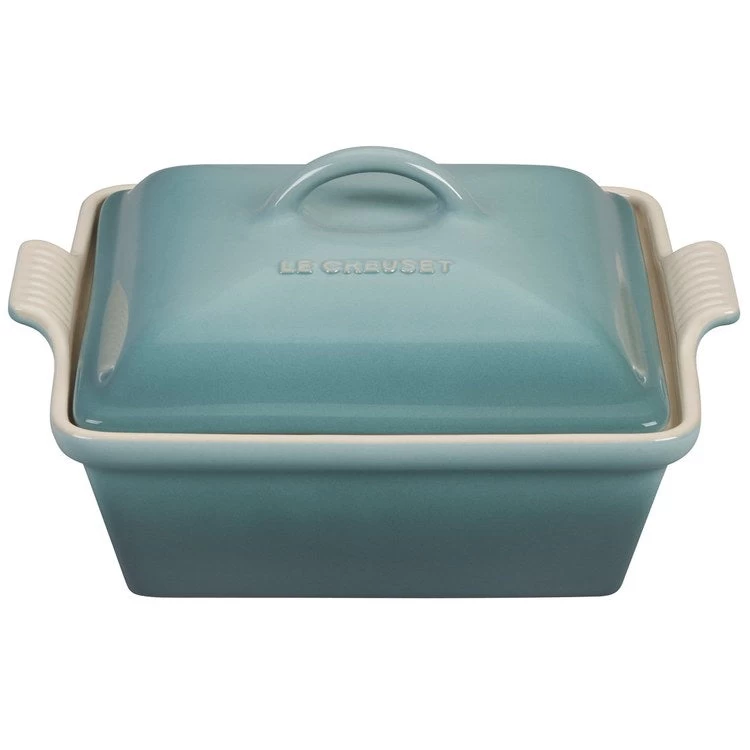 Le Creuset Heritage 2.5-Quart Stoneware Covered Square Casserole - Sea Salt