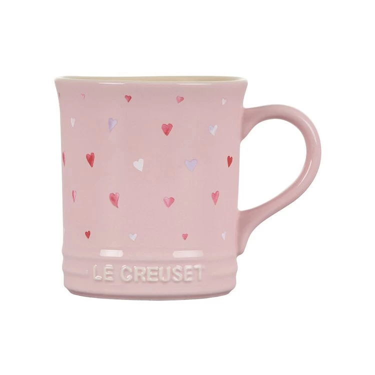 Le Creuset L' Amour Collection Mug - Chiffon Pink With Heart Applique - Image 2
