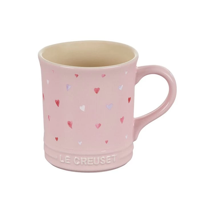 Le Creuset L' Amour Collection Mug - Chiffon Pink With Heart Applique