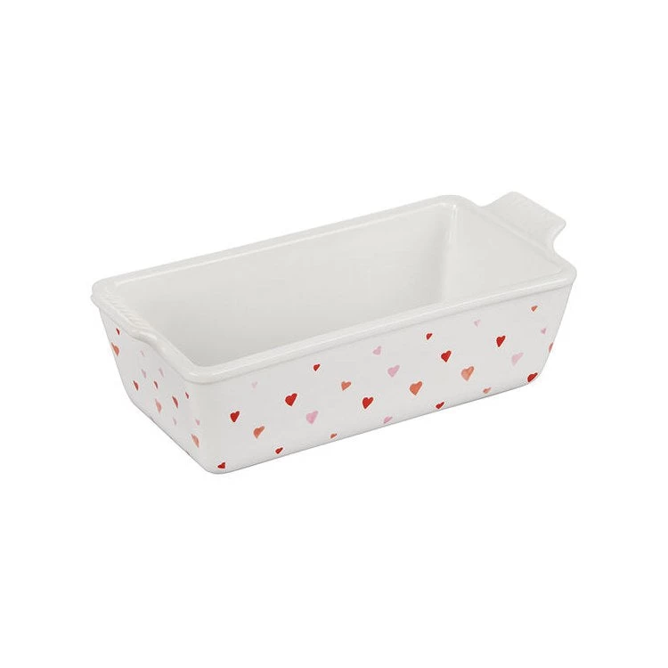 Le Creuset L' Amour Collection Loaf Pan - White With Heart Applique