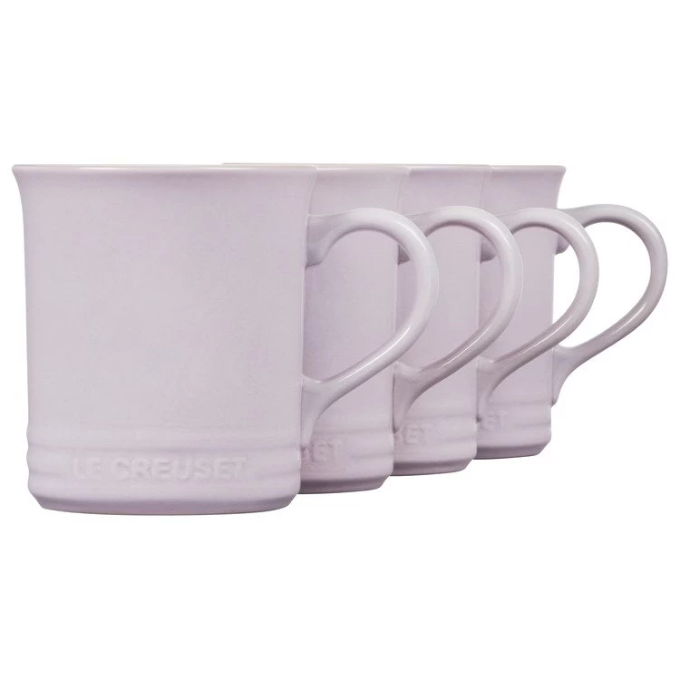 Le Creuset 14 Oz Stoneware Mugs Set Of 4 - Shallot - Image 2