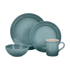 Le Creuset Vancouver 16-Piece Stoneware Dinnerware Set - Sea Salt
