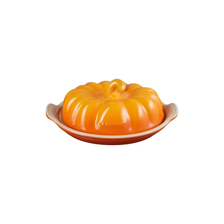 Le Creuset Pumpkin Stoneware Covered Butter Dish - Persimmon