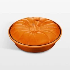 Le Creuset 2-Quart Stoneware Pumpkin Casserole Dish With Lid - Persimmon