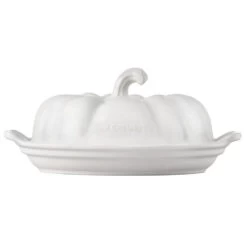 Le Creuset Pumpkin Stoneware Covered Butter Dish - White