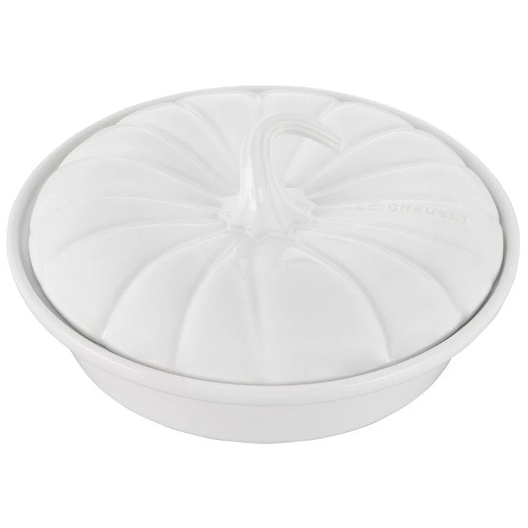 Le Creuset 2-Quart Stoneware Pumpkin Casserole Dish With Lid - White