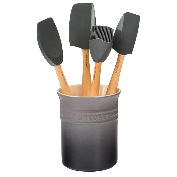 Le Creuset Craft Series Five-Piece Utensil Set With Crock - Oyster
