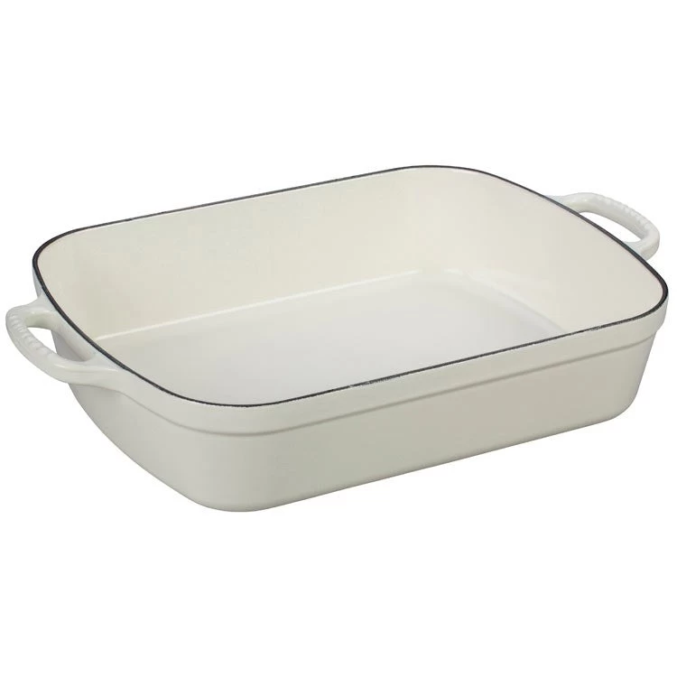 Le Creuset Signature 5.25-Quart Cast Iron Rectangular Roaster - White
