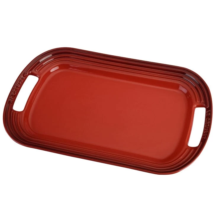 Le Creuset Stoneware Large Serving Platter - Cerise