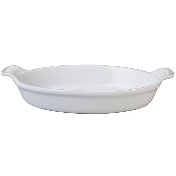 Le Creuset Heritage 1.7-Quart Stoneware Oval Au Gratin Dish - White