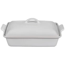 Le Creuset Heritage 4-Quart Stoneware Covered Rectangular Casserole - White