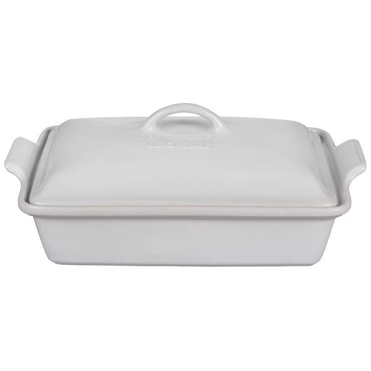 Le Creuset Heritage 4-Quart Stoneware Covered Rectangular Casserole - White