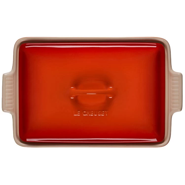 Le Creuset Heritage 4-Quart Stoneware Covered Rectangular Casserole - Flame - Image 2