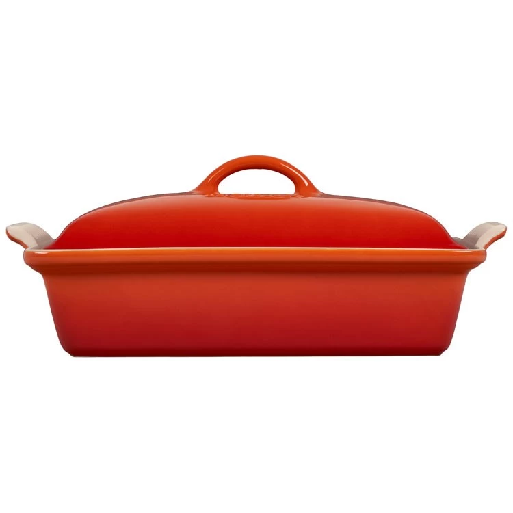 Le Creuset Heritage 4-Quart Stoneware Covered Rectangular Casserole - Flame