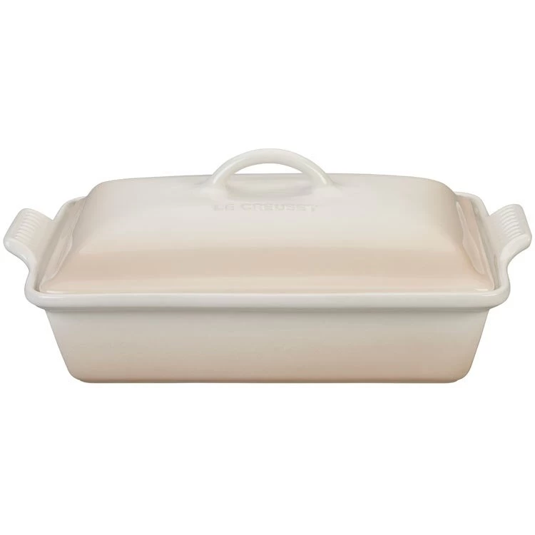 Le Creuset Heritage 4-Quart Stoneware Covered Rectangular Casserole - Meringue