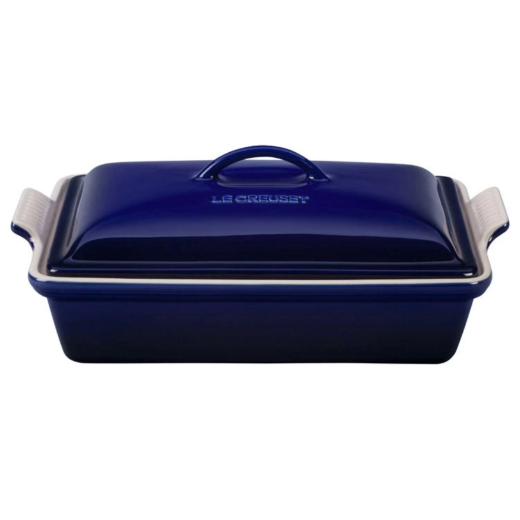 Le Creuset Heritage 4-Quart Stoneware Covered Rectangular Casserole - Indigo