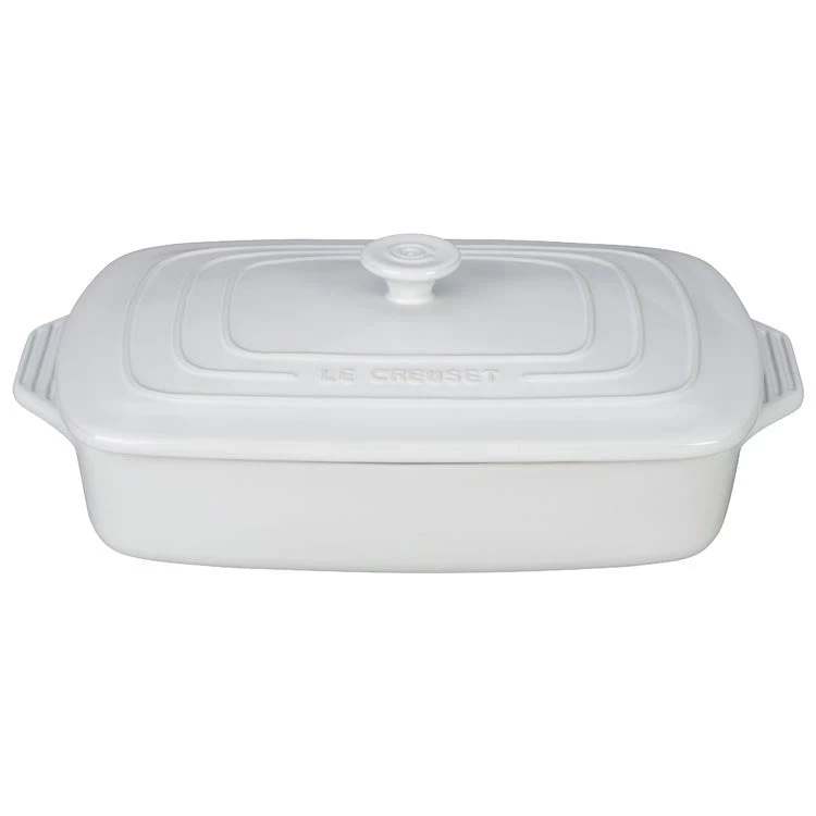 Le Creuset 3.5-Quart (12.5" X 8.5") Stoneware Covered Rectangular Casserole - White