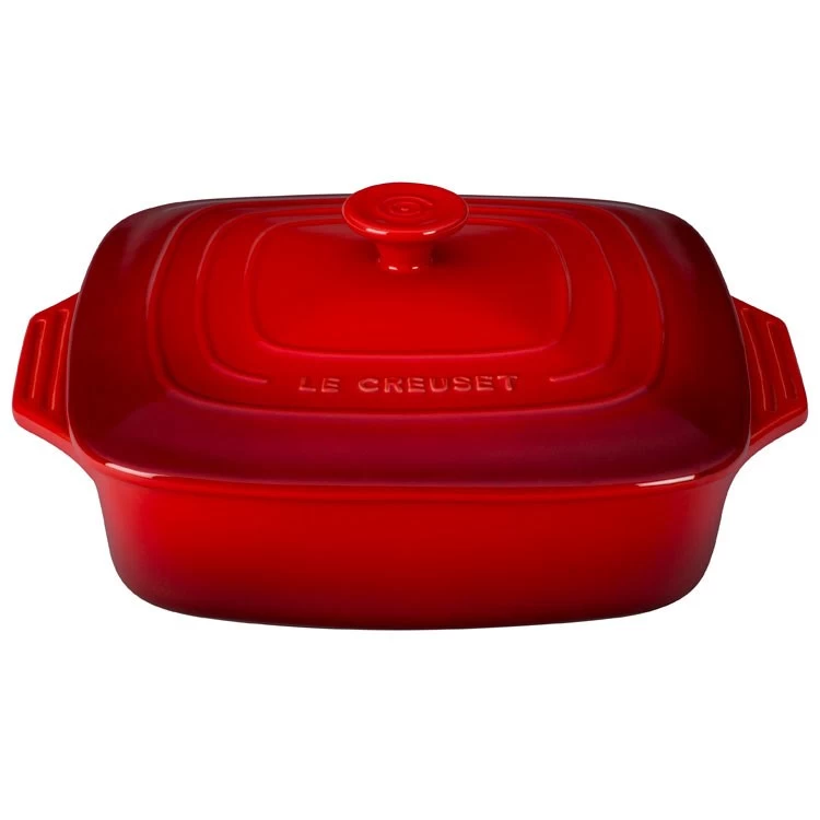 Le Creuset 2.75-Quart (9.5") Stoneware Covered Square Casserole - Cerise