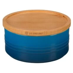 Le Creuset 23 Oz Stoneware Canister With Wood Lid - Marseille