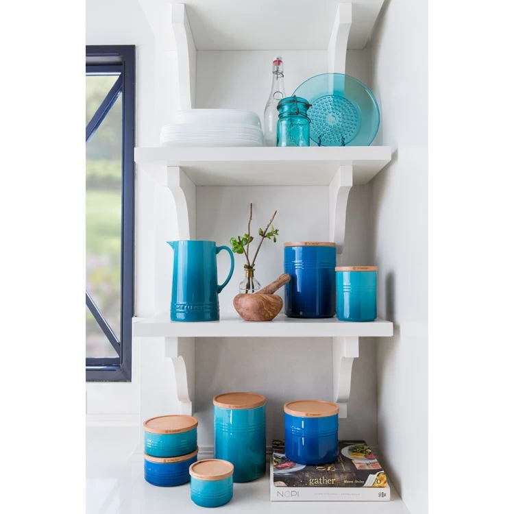 Le Creuset 1.5-Quart Stoneware Canister With Wood Lid - Marseille - Image 2