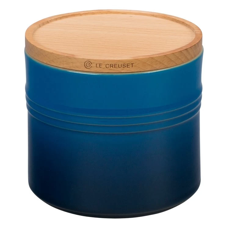 Le Creuset 1.5-Quart Stoneware Canister With Wood Lid - Marseille