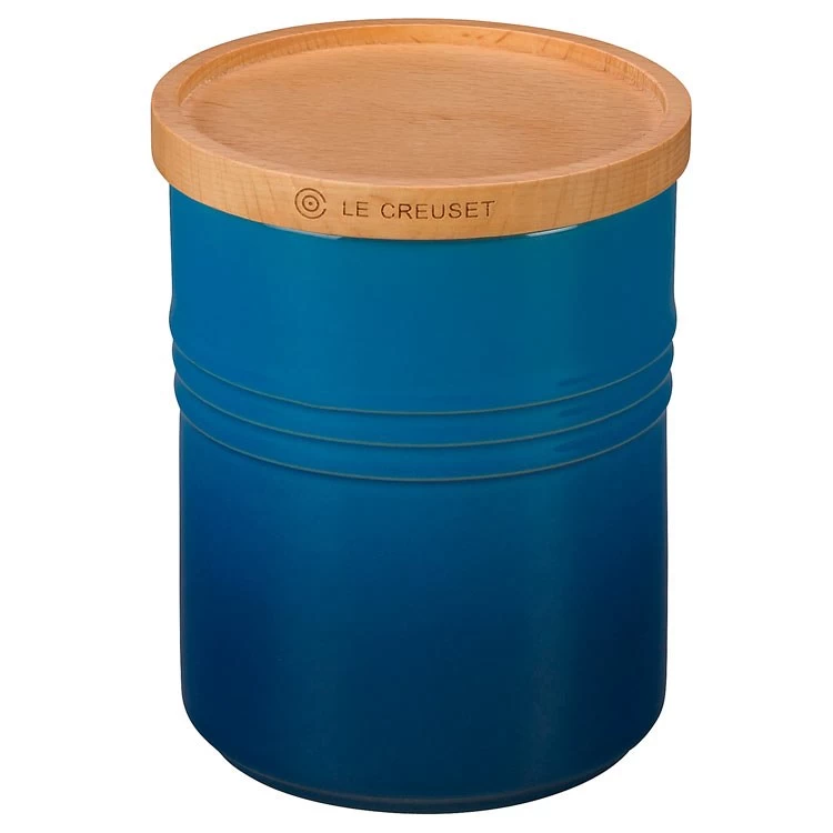 Le Creuset 2.5-Quart Stoneware Canister With Wood Lid - Marseille