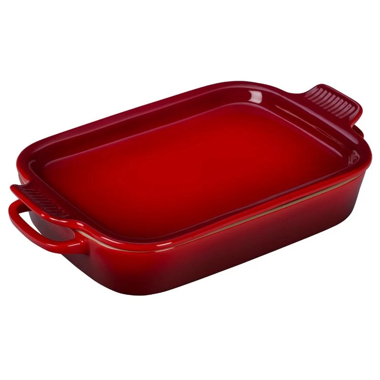 Le Creuset 2.75-Quart Stoneware Rectangular Dish With Platter Lid - Cerise