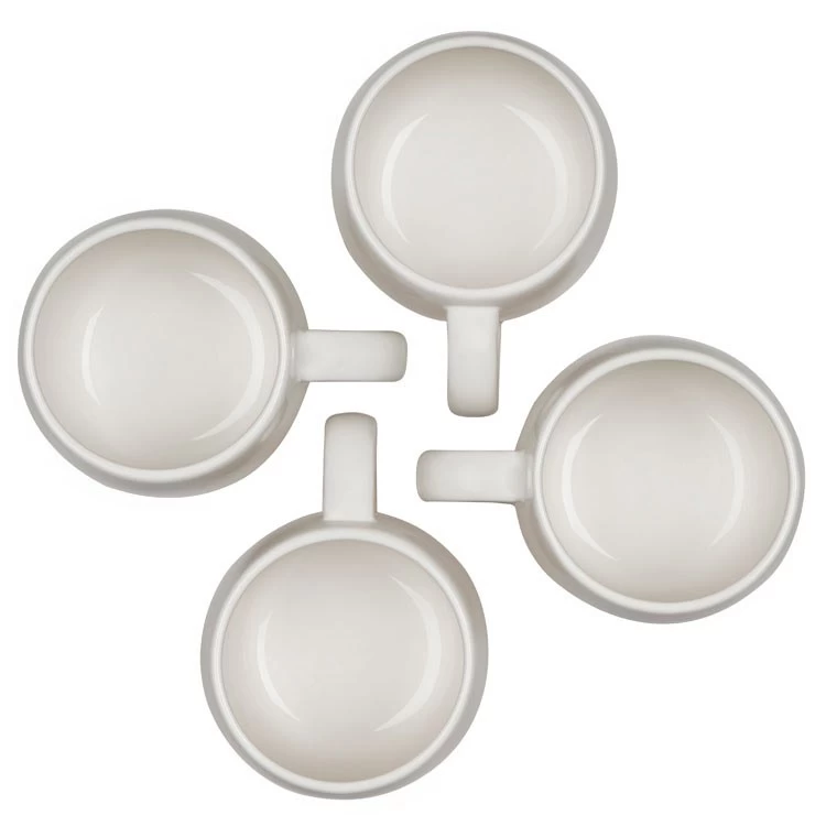 Le Creuset Heritage 13 Oz Stoneware Mugs Set Of 4 - Meringue - Image 3