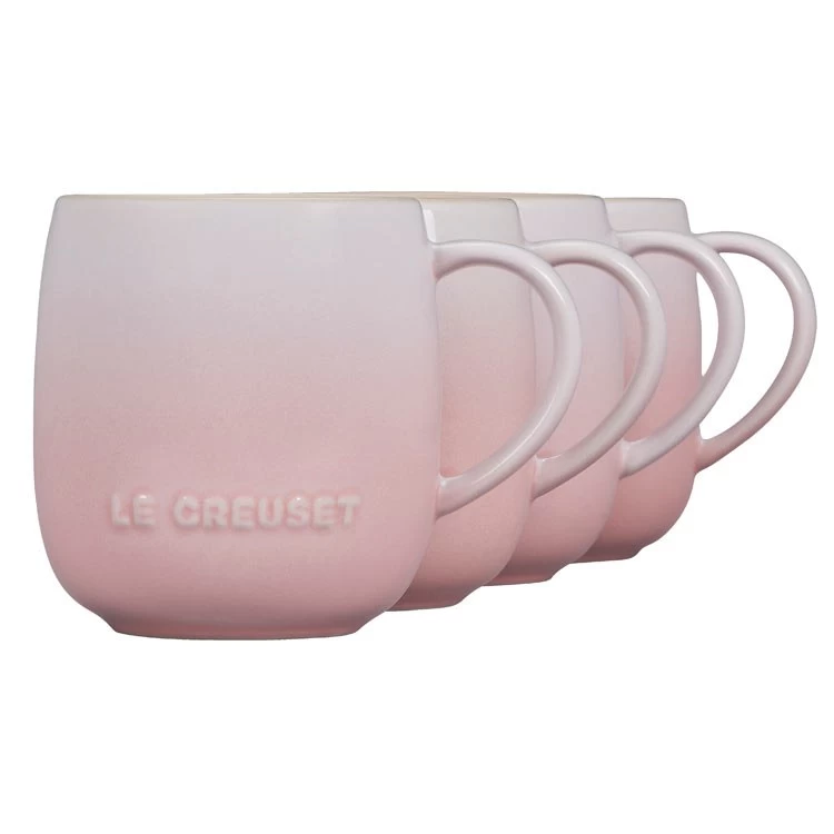 Le Creuset Heritage 13 Oz Stoneware Mugs Set Of 4 - Shell Pink - Image 2