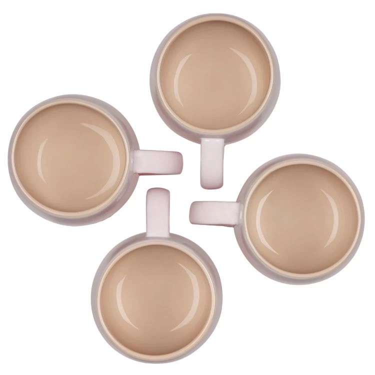 Le Creuset Heritage 13 Oz Stoneware Mugs Set Of 4 - Shell Pink - Image 3