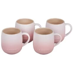 Le Creuset Heritage 13 Oz Stoneware Mugs Set Of 4 - Shell Pink