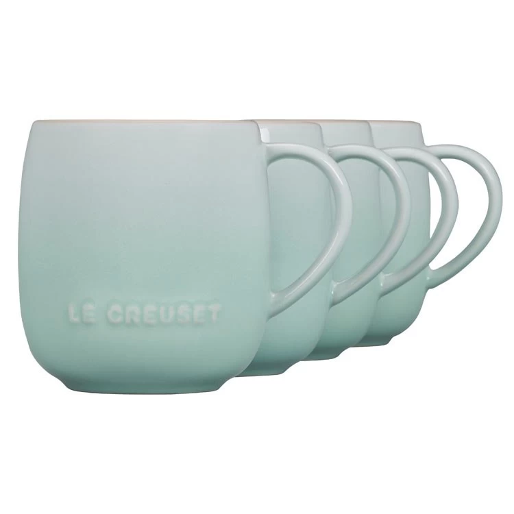 Le Creuset Heritage 13 Oz Stoneware Mugs Set Of 4 - Ice Green - Image 2