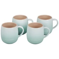 Le Creuset Heritage 13 Oz Stoneware Mugs Set Of 4 - Ice Green