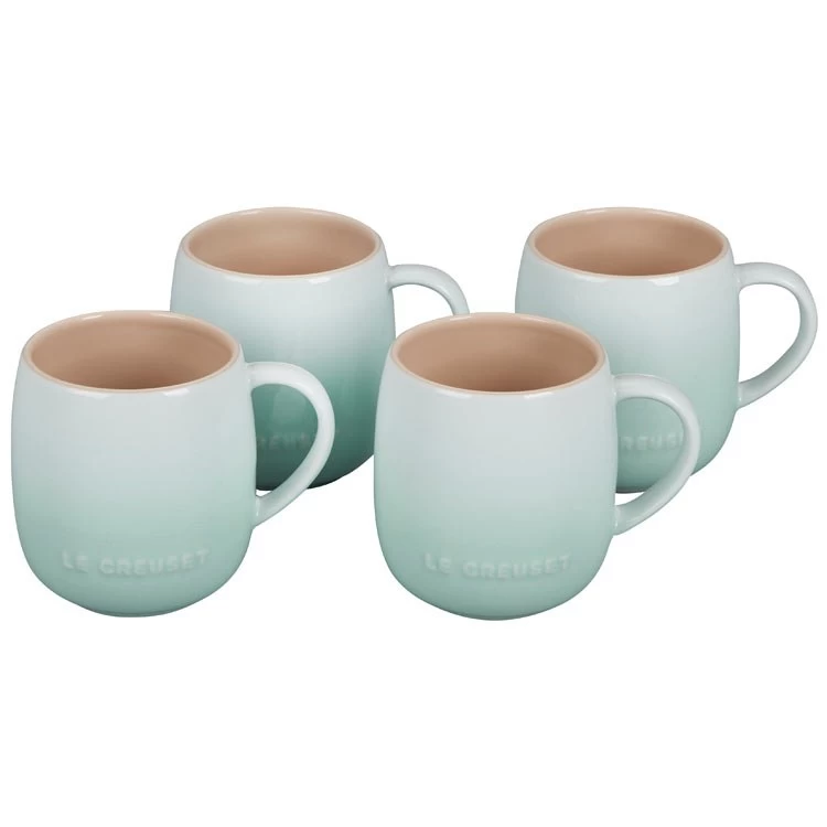 Le Creuset Heritage 13 Oz Stoneware Mugs Set Of 4 - Ice Green