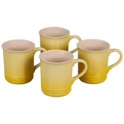 Le Creuset 14 Oz Stoneware Mugs Set Of 4 - Soleil