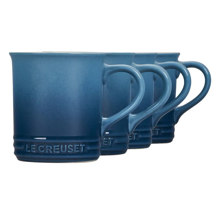 Le Creuset 14 Oz Stoneware Mugs Set Of 4 - Marseille - Image 2