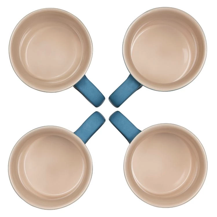 Le Creuset 14 Oz Stoneware Mugs Set Of 4 - Marseille - Image 3