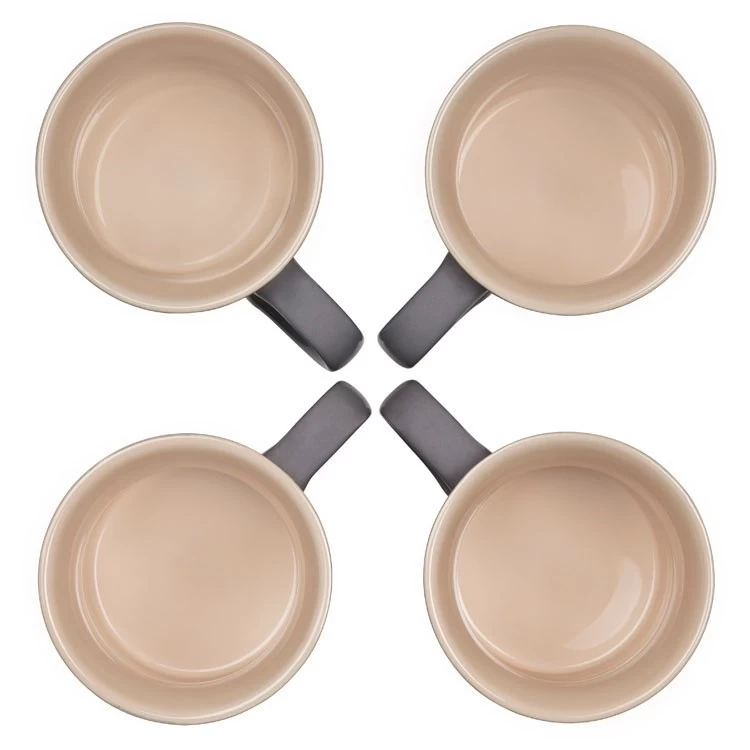 Le Creuset 14 Oz Stoneware Mugs Set Of 4 - Oyster - Image 3